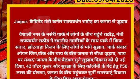 कर्नल राठौड़ झोटवाड़ा पार्क जनता समस्या समाधान ground zero 2026 | Jhotwara MLA office park street public grievance