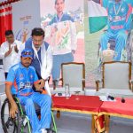 Sports Minister Col. Rajyavardhan Rathore reviewing the blueprints of the new Maharana Pratap Sports University and interacting with technical sports coaches.