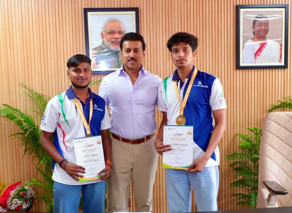 BSDU Jaipur students selected for WorldSkills Shanghai 2026 meeting Col Rajyavardhan Rathore