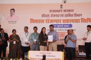 Col. Rajyavardhan Rathore interacting with youth during a job assistance camp focused on employment opportunities and skill development in Rajasthan
