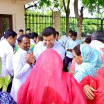 Rajyavardhan Rathore listening to residents during a Jan Samvad in Jhotwara