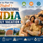 Multi-generational family enjoying a vacation in India